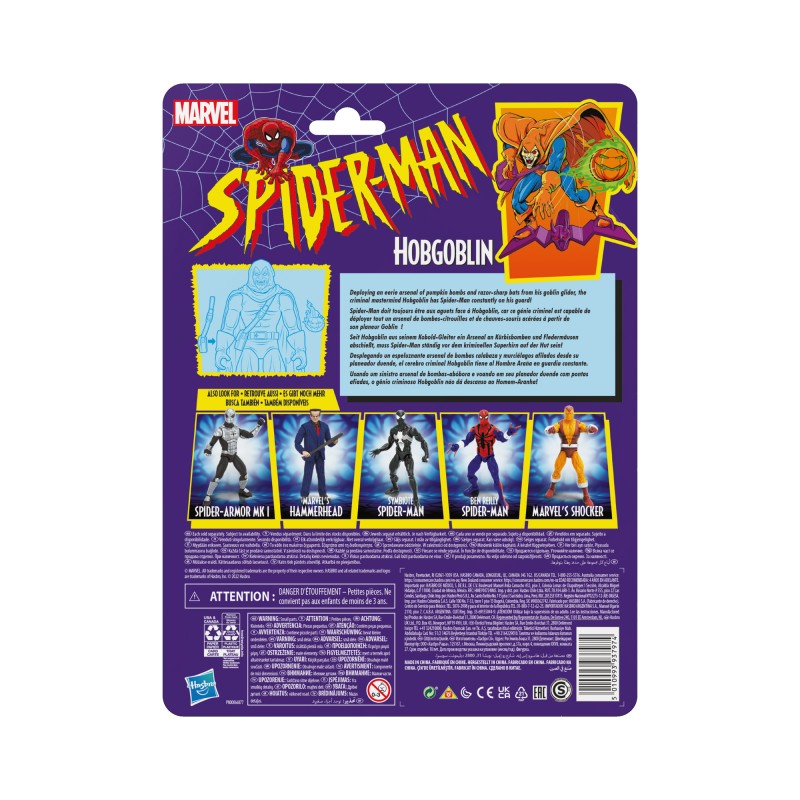 Bombe-Citrouille Marvel Legends Series Spider-Man Sacoche inclut 3 Accessoires : Planeur Figurine Hobgoblin de 15 cm 