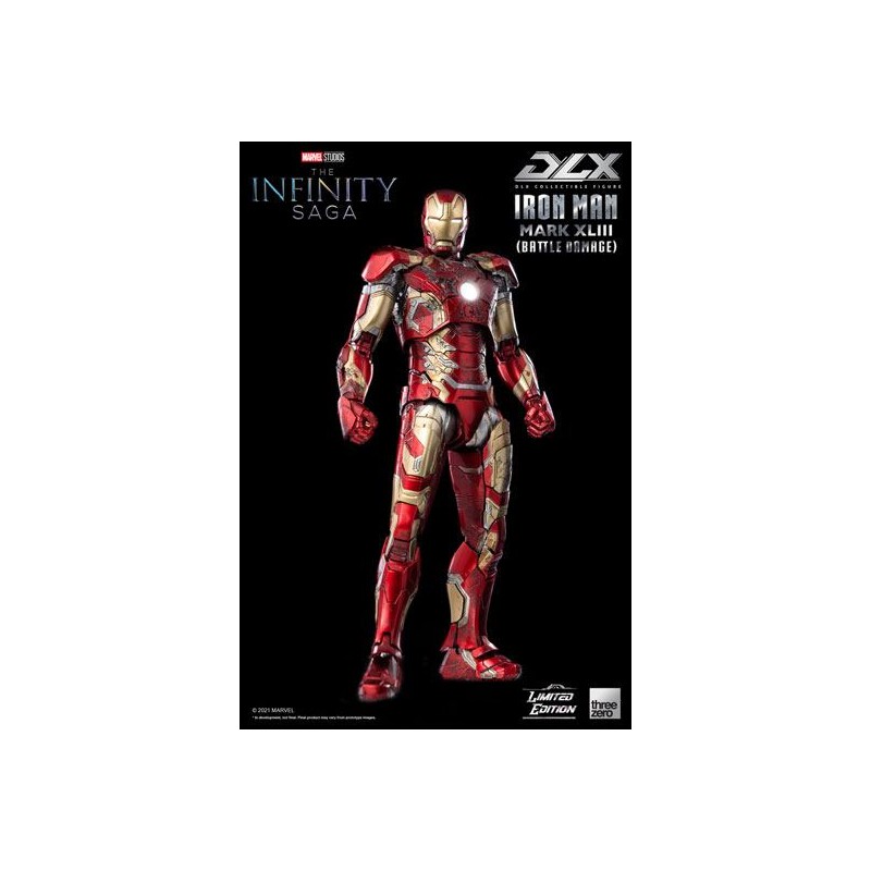 Figurine DLX Iron Man Mark 43 (Battle Damage) Limited Edition - Threezero