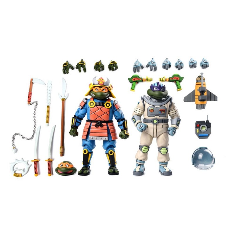 Pack 2 action figures Samurai Adventure Michelangelo & Space Adventure Donatello - Tortues Ninja (Cartoon)