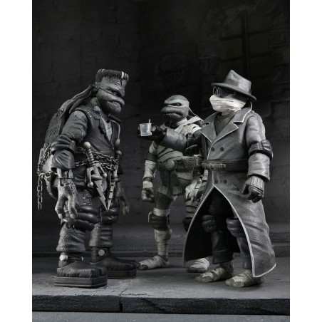 Pack mit 4 Turtles Black & White Figuren - Universal Monsters x TMNT Pack mit 4 Turtles Black & White Figuren - Universal Monsters x TMNT