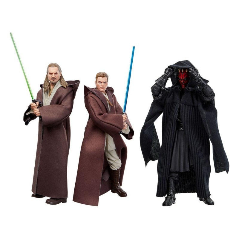 Pack 3 figurines Qui-Gon Jinn, Darth Maul, Obi-Wan Kenobi - Black Series - Star Wars Episode I